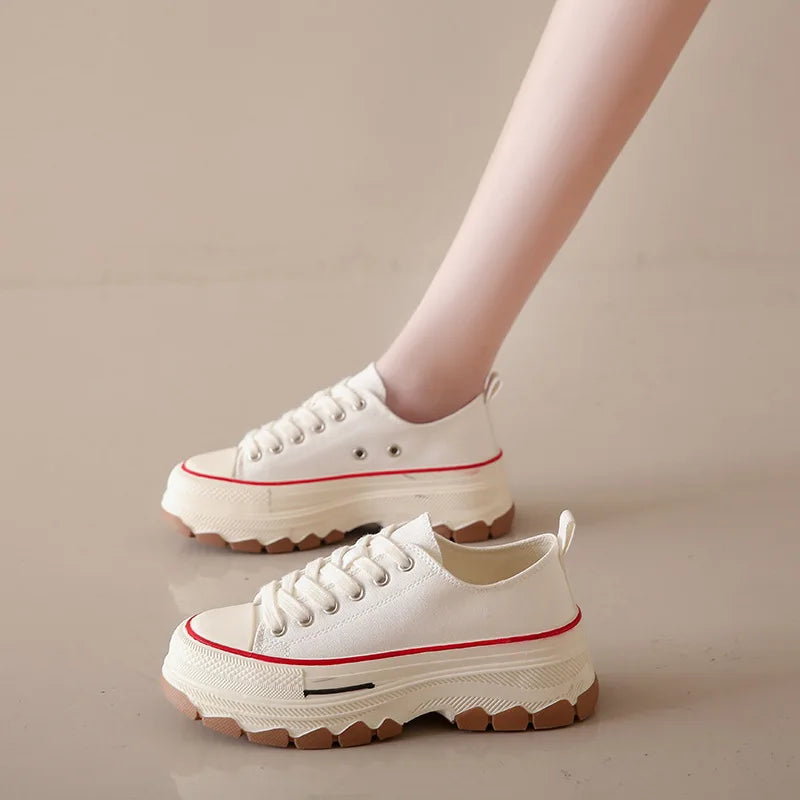 Canvas Womens Shoes High Platform Sneakers for Women 2023 New Breathable Woman Tennis Shoes Casual Women's Tennis Scarpe Donna