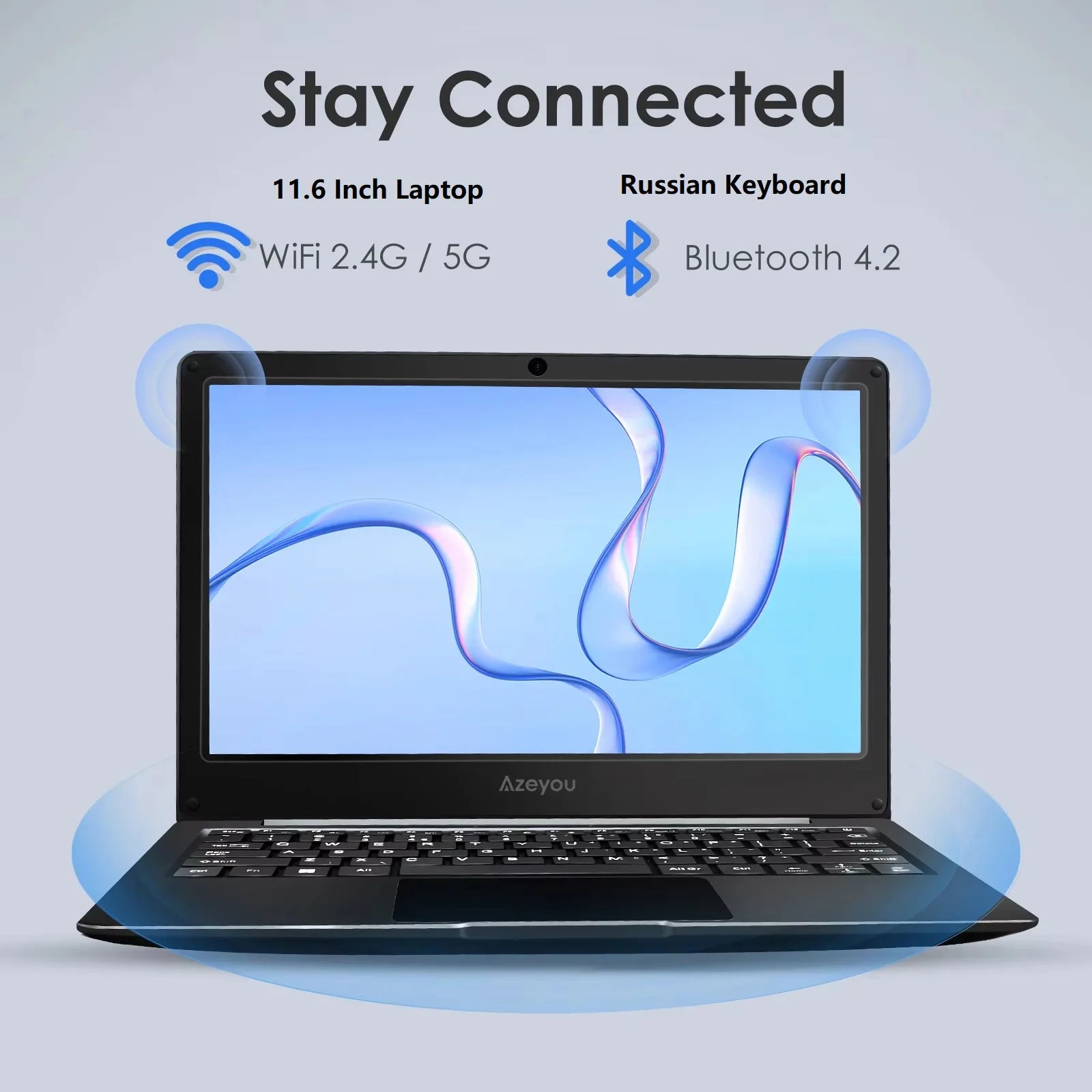 11.6 Inch Laptop, OS 11 Pro System Laptops, Slim and Lightweight Notebook HD Display, Russian- English Keyboard,Type_C 4000mAh