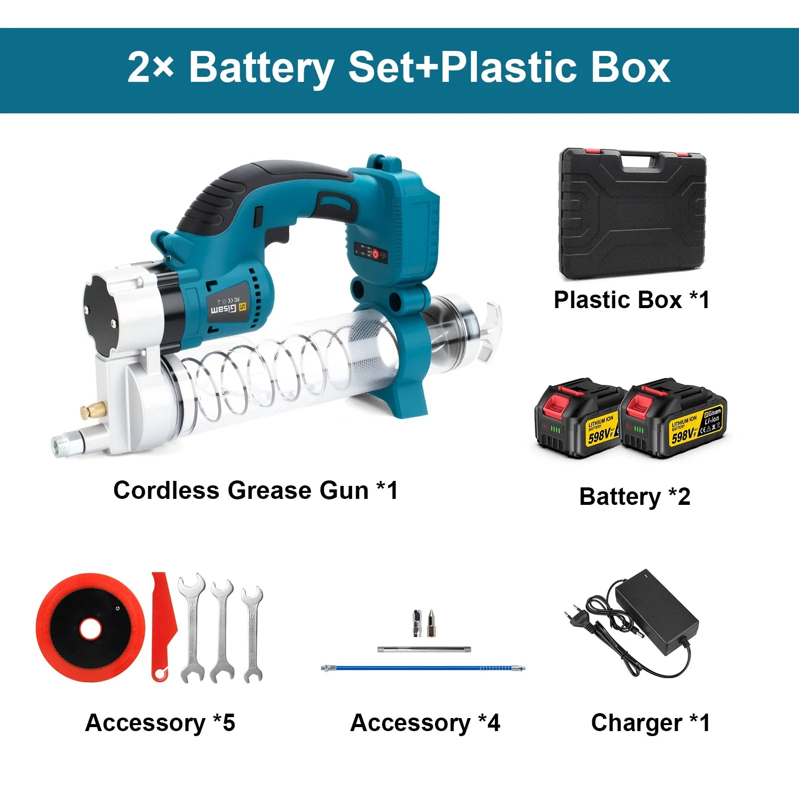 10000PSL 69Mpa Cordless Electric Grease Gun High Pressure Car Lubricating Oil Car Maintenance Tool For Makita 18v Battery Pins