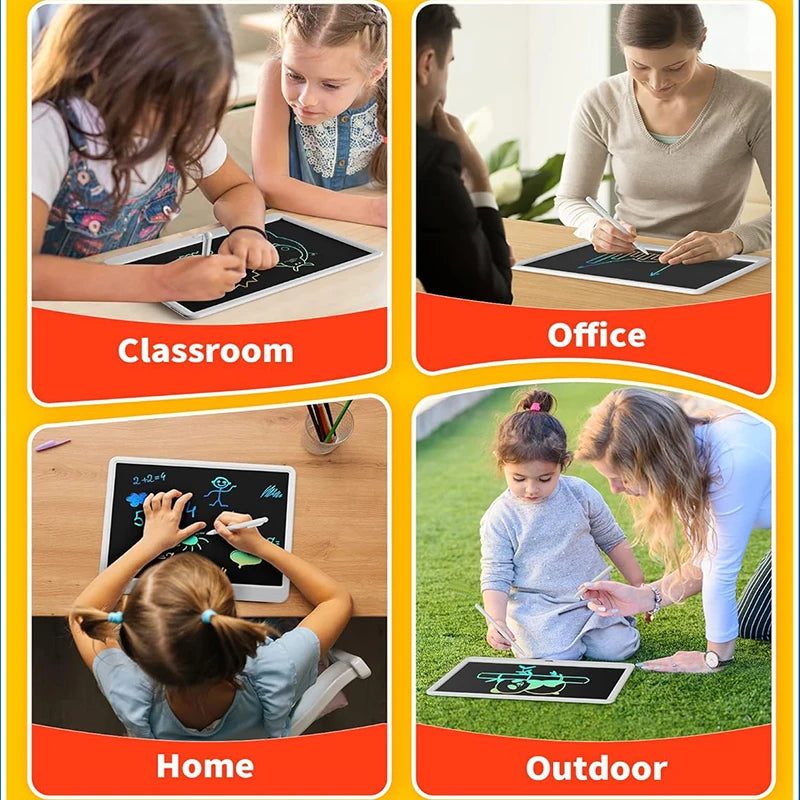 11/13/16 Inch Kids Chalkboard LCD Writing Board Tablet Drawing Painting Educational Toy for Children Aged 3-8 Years Boys Girls