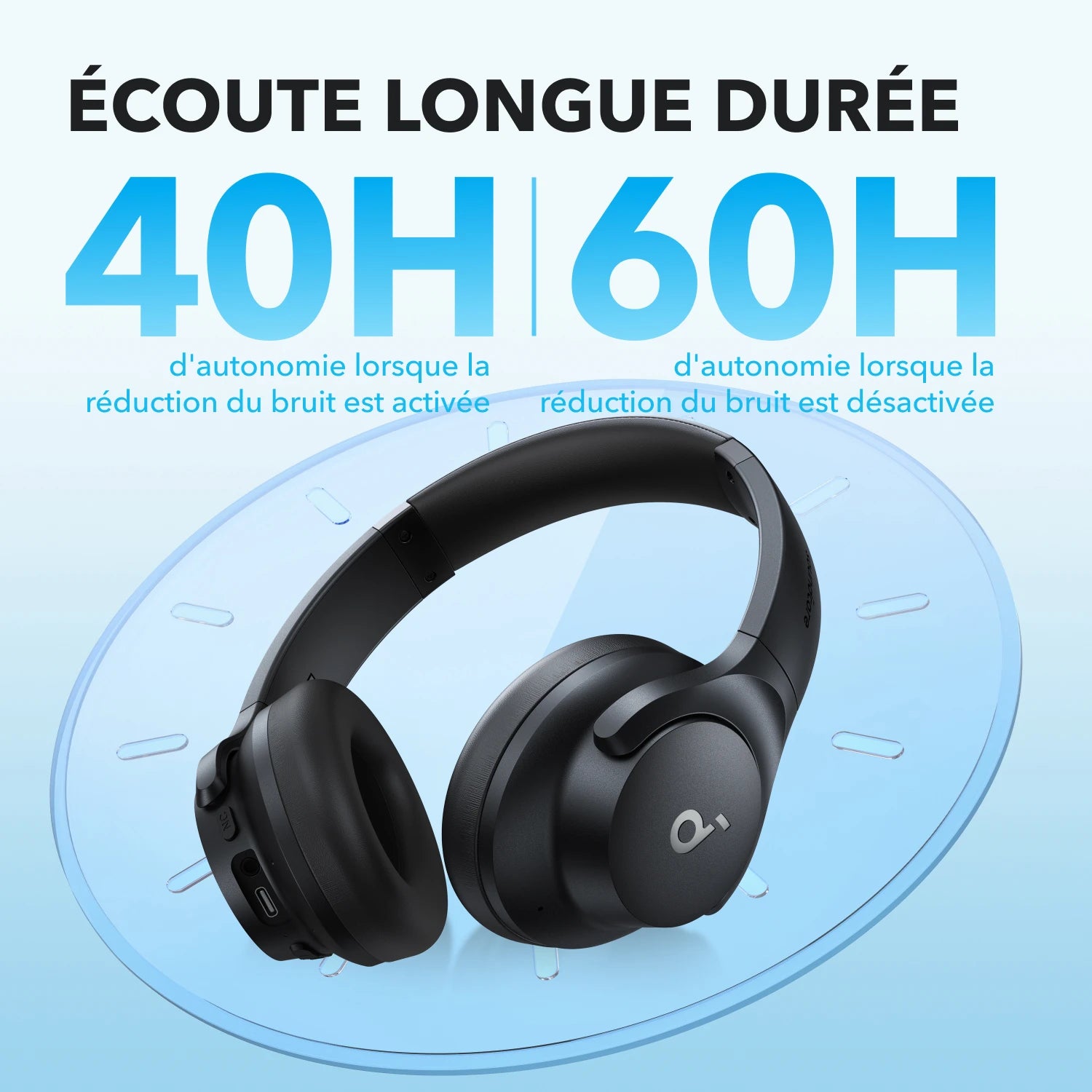 (EU Stock) Soundcore by Anker Q20i Bluetooth Over-Ear Headphones with Hybrid Active Noise Canceling, Wireless, Comfortable Fit