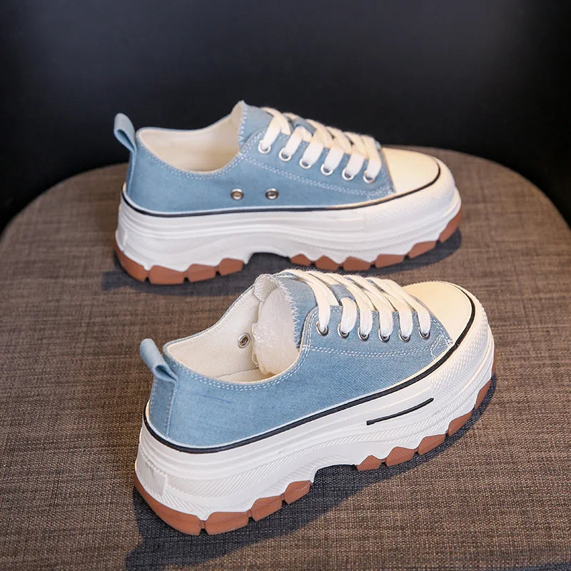 Canvas Womens Shoes High Platform Sneakers for Women 2023 New Breathable Woman Tennis Shoes Casual Women's Tennis Scarpe Donna