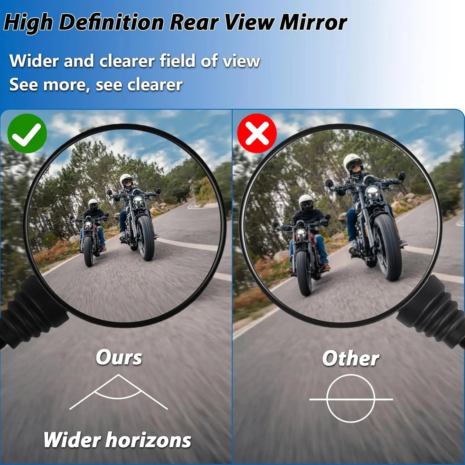 1 Pair Anti-fall Folding Round Motorcycle Side Rearview Mirrors M8 M10 for KTM Bike Rear View Mirror Holder For Scooter E-Bike