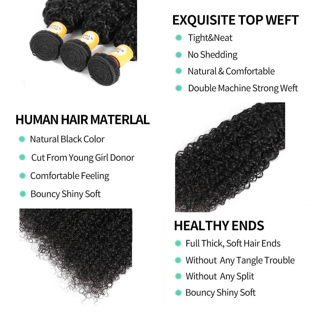 12A Kinky Curly Hair Bundles 1/3/4 Pcs Jerry Curly Bundles Human Hair 22 Inch Burmese Curly Hair Bundles 3-5 Days Delivery