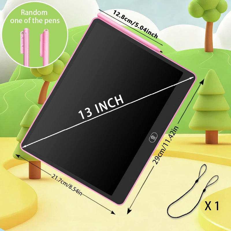 11/13/16 Inch Kids Chalkboard LCD Writing Board Tablet Drawing Painting Educational Toy for Children Aged 3-8 Years Boys Girls