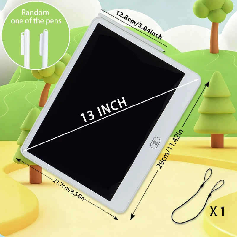 11/13/16 Inch Kids Chalkboard LCD Writing Board Tablet Drawing Painting Educational Toy for Children Aged 3-8 Years Boys Girls
